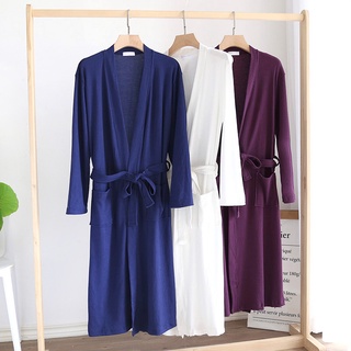 Áo choàng tắm cotton phong cách xuân thu / cotton / waffle / áo choàng tắm / đồ mặc nhà