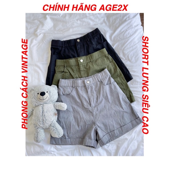 ⚠️CHÁY HÀNG⚠️ Quần short nữ, quần short ống rộng, lưng cao, Chính Hãng AGE2X, lên Phom Siêu Yêu, siêu hack dáng