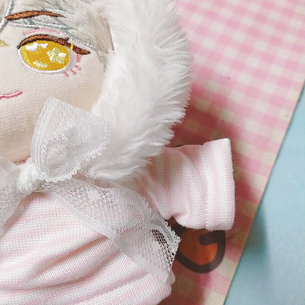 Áo Hoodies Viền Phong Cách Mùa Đông Nơ Trắng Cho Doll 20cm