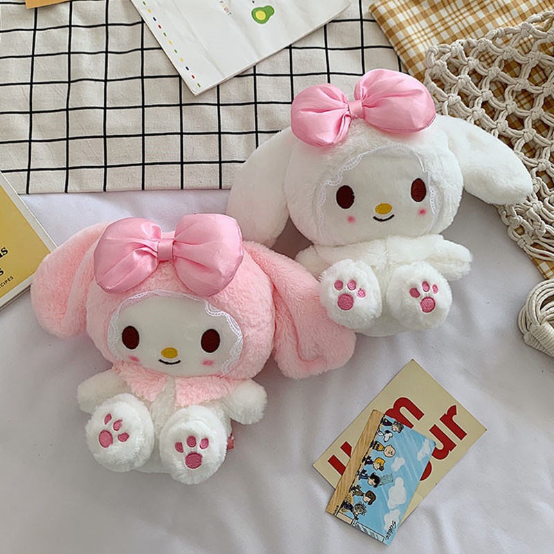 SANRIO Ba Lô Du Lịch Nhồi Bông Mềm Hoạt Hình My Melody Dễ Thương Làm Quà Tặng Cho Bạn Gái
