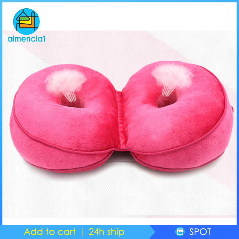 [ALMENCLA1]Memory Foam Donut Cushion Seat Support Office Chair Travel Pillow Rose Red