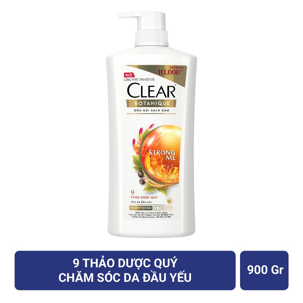 Dầu Gội Sạch Gàu Clear 9 Thảo Dược Quý  900G