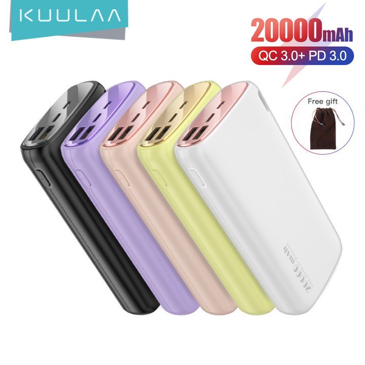 Pin Sạc Dự Phòng KUULAA KL-YD14 2 Cổng USB Màu Macaron 20000mAh Tiện Lợi Cho Xiaomi Samsung iPhone