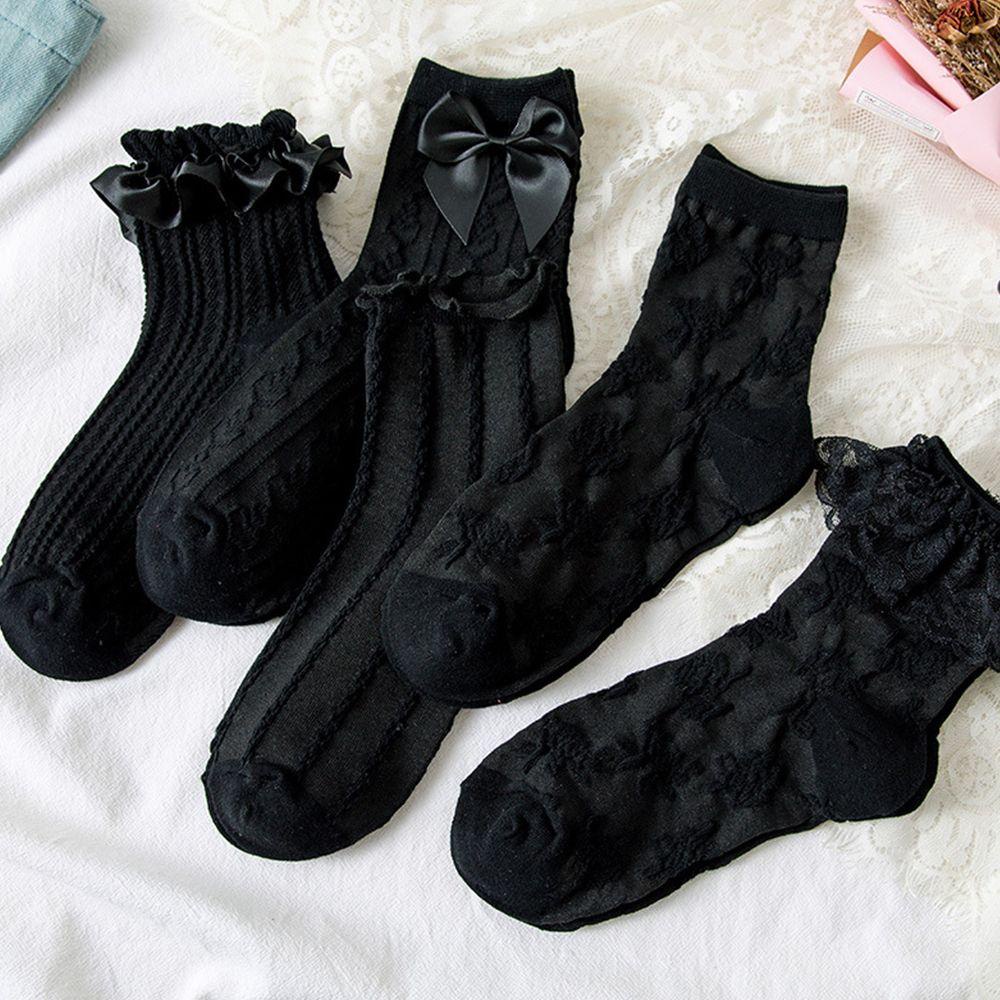 Vớ Lolita Phối Ren Thoáng Khí In Họa Tiết Hoa Hồng Dễ Thương Thời Trang Cho Nữ 1