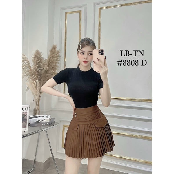 CHÂN VÁY XẾP LY CẠP CAO MÓC D TÚI NẮP QUẢNG CHÂU MS18666