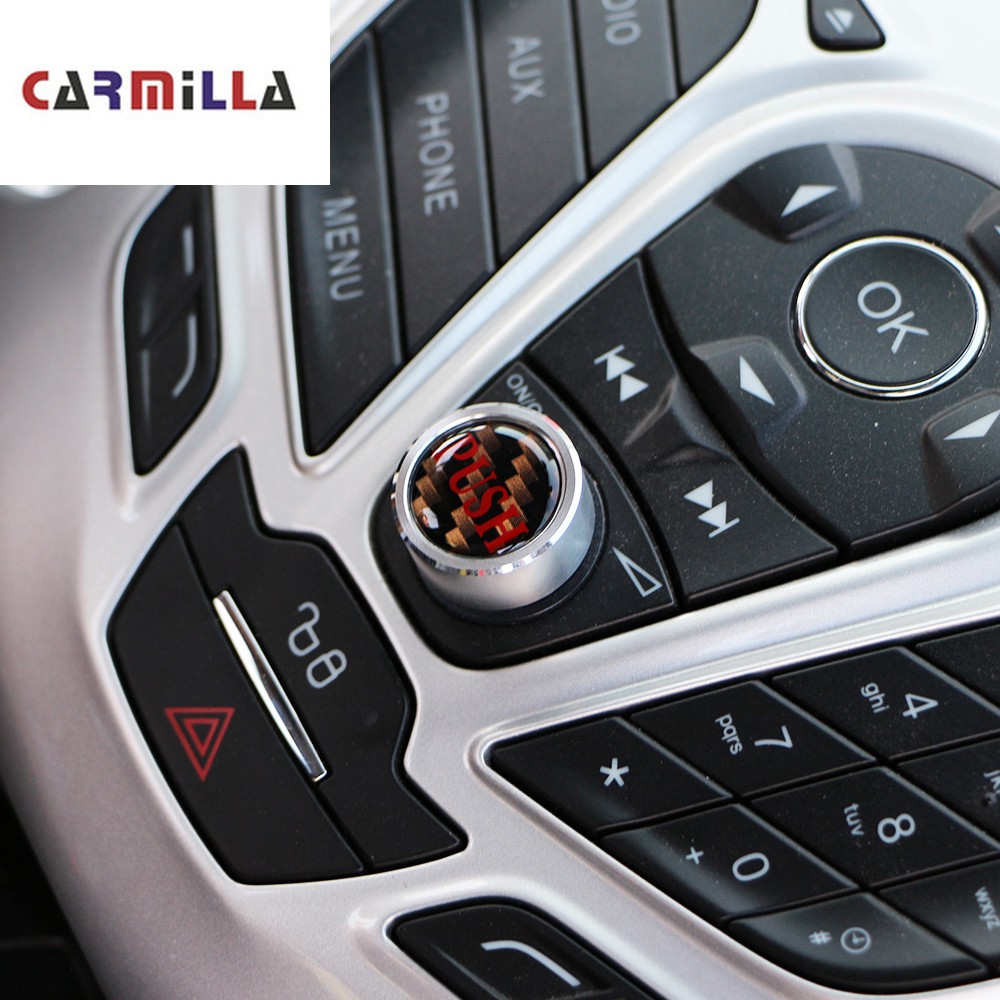 Miếng dán trang trí nút điều khiển âm thanh xe ô tô Ford ecosport Fiesta 2009 - 2016