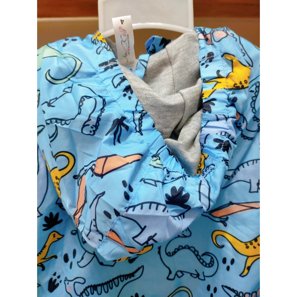Áo khoác gió cho bé hình khủng long màu xanh Annikid từ 7kg đến 35kg