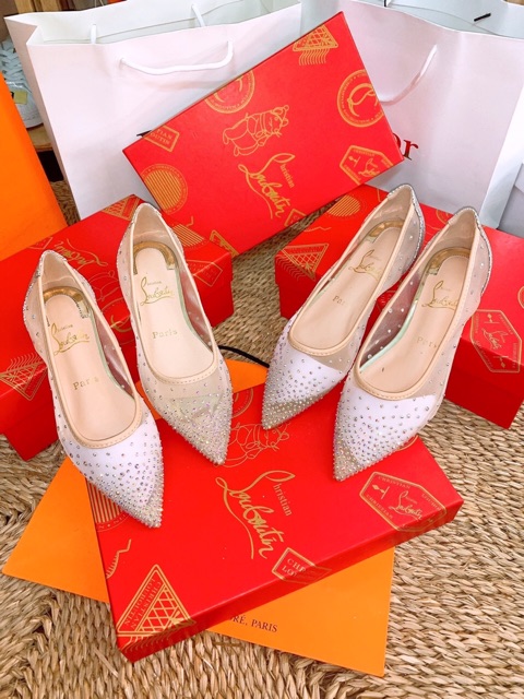 Giày búp bê đính đá mẫu mới nhất + video tự quay | BigBuy360 - bigbuy360.vn