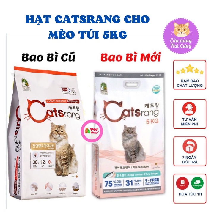 Thức Ăn Hạt Cho Mèo CATSRANG, Cats On Cho Mèo Mọi Lứa Tuổi Hàn Quốc - Túi 5kg