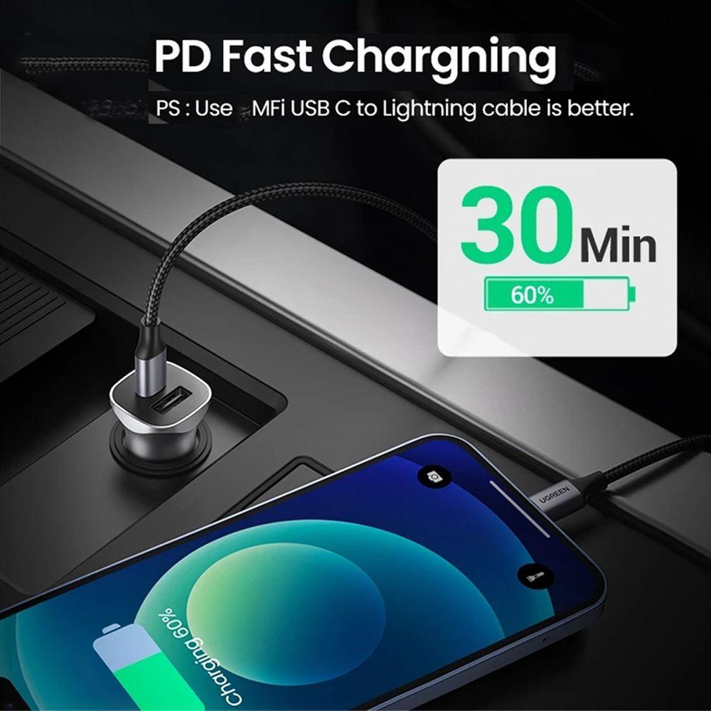 Củ Sạc Nhanh QC3.0 Type C Cho Xe Ô Tô