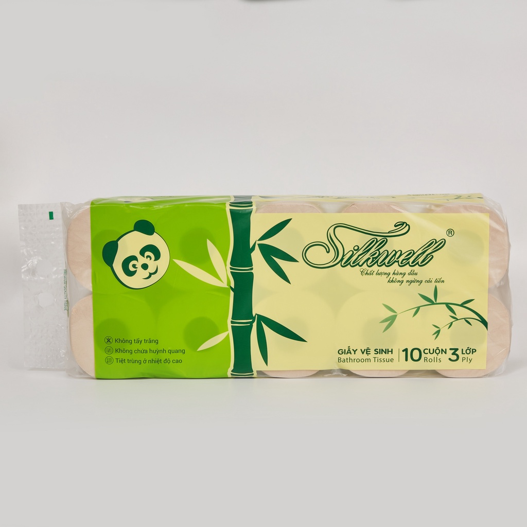 Giấy vệ sinh gấu trúc Silkwell không tẩy trắng chính hãng