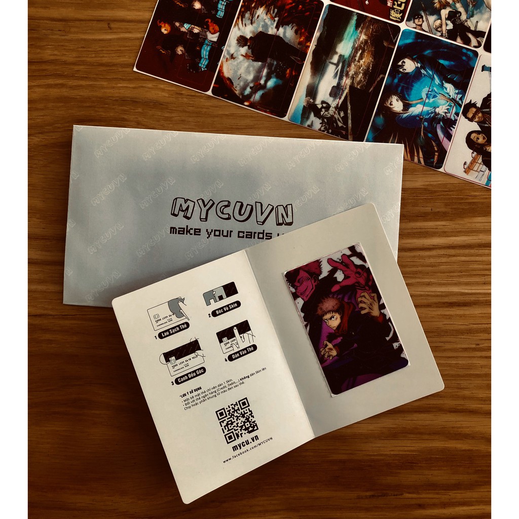Miếng dán thẻ ngân hàng/dán thẻ ATM-JUJUTSU KAISEN-Trang trí thẻ ATM, thẻ Xe, thẻ Thang Máy