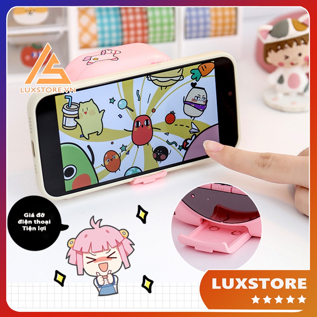 ĐỒNG HỒ BÁO THỨC CUTE KIÊM LOA BLUETOOTH, ĐỒNG HỒ ĐỂ BÀN DECOR – LUXSTORE