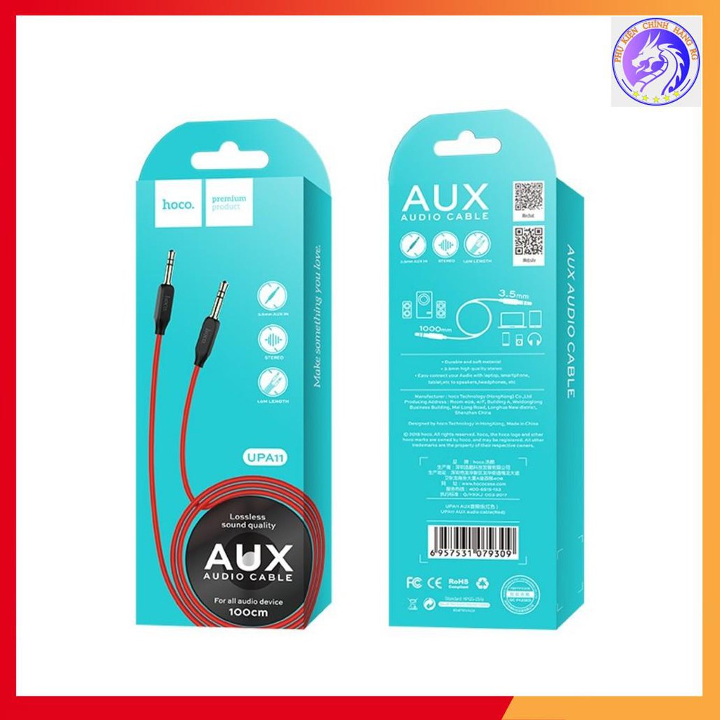 Cáp Âm Thanh AUX 3.5mm Hoco UPA11 Dài 1M Chính Hãng - Bảo Hành 1 Năm Giao Màu Ngẫu Nhiên