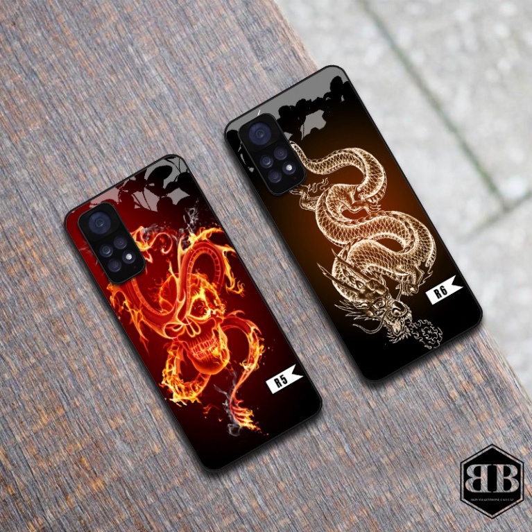 Ốp lưng kính cường lực Xiaomi Redmi Note 11 4G / Redmi Note 11S các mẫu rồng cho nam