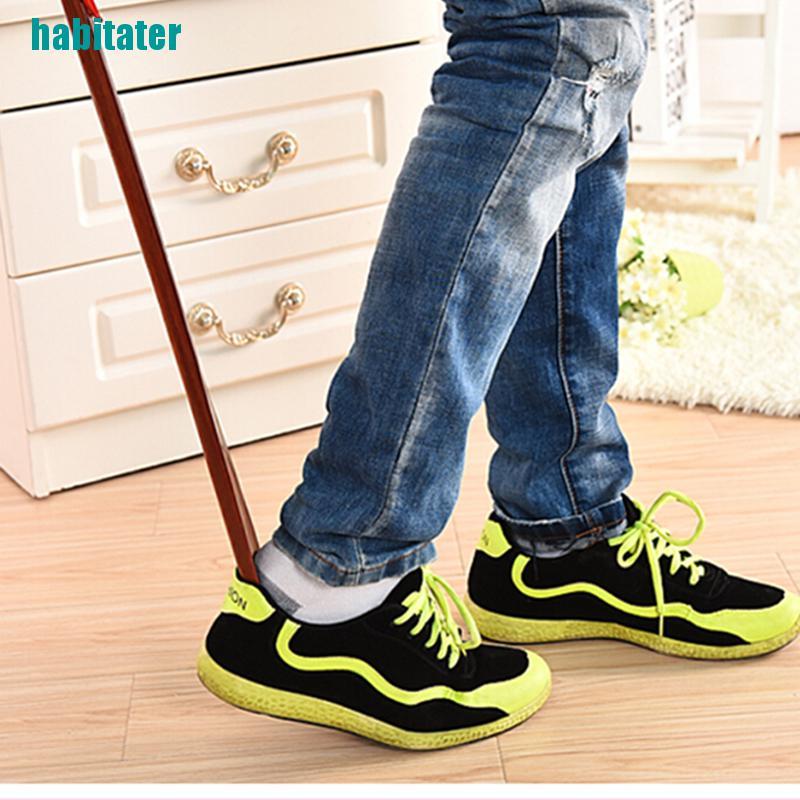 [habitater] Dụng Cụ Hỗ Trợ Mang Giày Chuyên Nghiệp Cán Dài Bằng Gỗ Dài 55cm Chất Lượng Cao