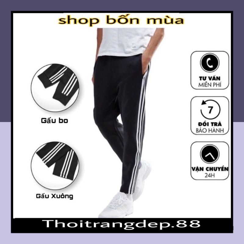 Quần 3 sọc nam nữ, chạy viền đẹp mắt, phom 45-85kg thoitrangdep.88
