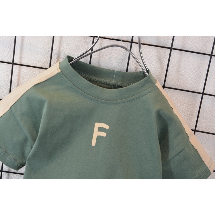 Set Đồ Mùa Hè 2 Món Gồm Áo Thun 100% Cotton + Quần Ngắn Thời Trang Cho Bé Trai