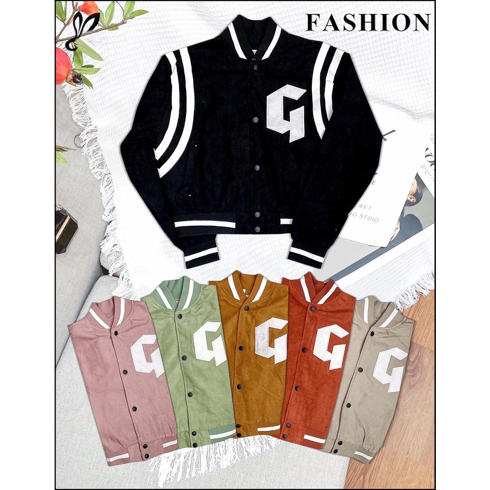 Áo khoác crotop nữ 2 lớp chữ thêu form oversize (hình thật)sêu đẹp