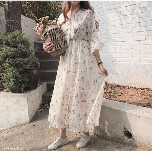 (ORDER-có sẵn đen S) Đầm vôn tiểu thư dài kem thắt nơ | BigBuy360 - bigbuy360.vn