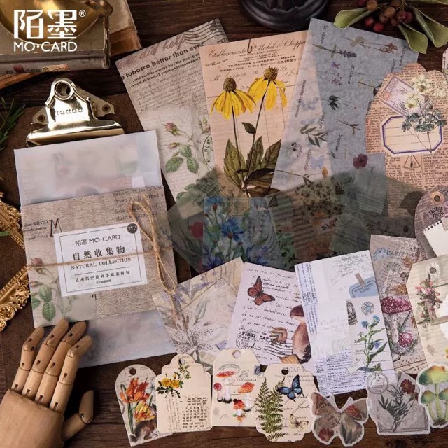 [Mã LIFE2410K giảm 10K đơn 20K] Set vintage làm penpal (nhiều loại gồm: giấy, tag, stickers, label..)