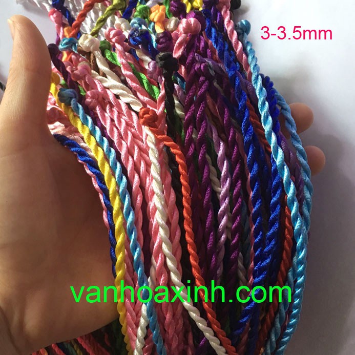 2 vòng dây tay chỉ đỏ may mắn xoắn nút (chọn size và màu)