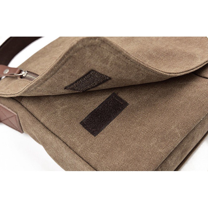 Túi Nam Đeo Chéo Thời Trang ZACHI Vải Canvas Đựng Laptop Macbook 13 inch Màu Đen/Nâu T19