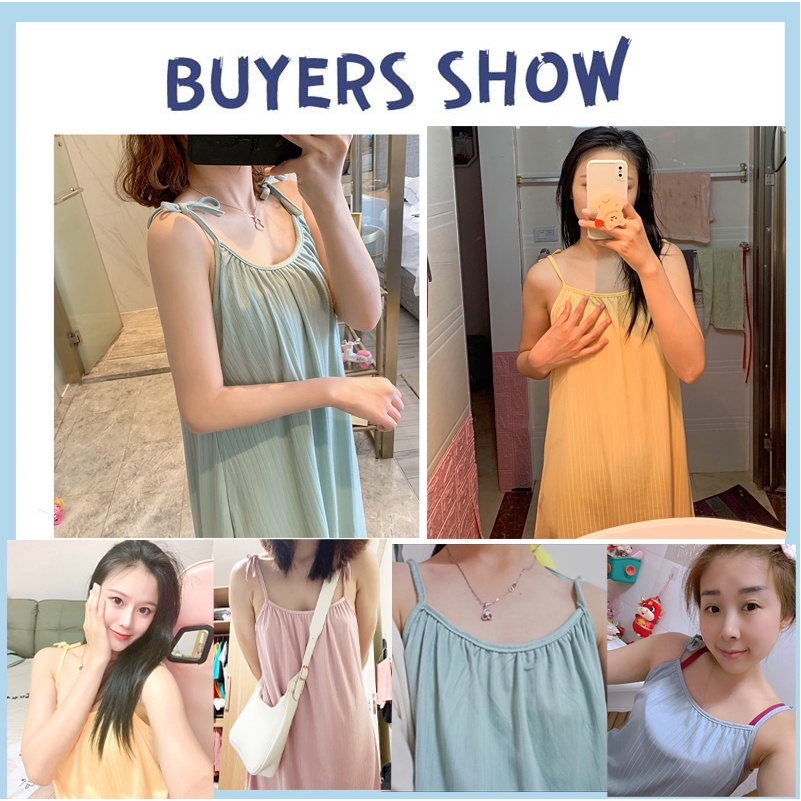 Đầm ngủ 2 dây vải thun mềm,Váy ngủ hai dây nữ áo đồ ngủ mặc nhà | BigBuy360 - bigbuy360.vn