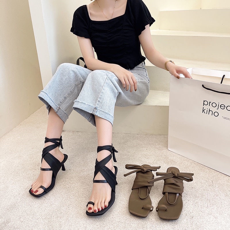 🆘 sandal sỏ ngón buộc kiểu dây chéo