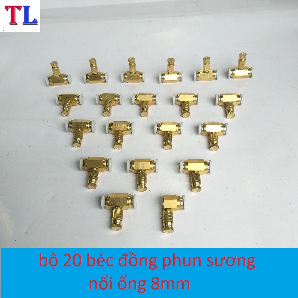 bộ 20 béc phun sương bằng đồng - béc phun sương