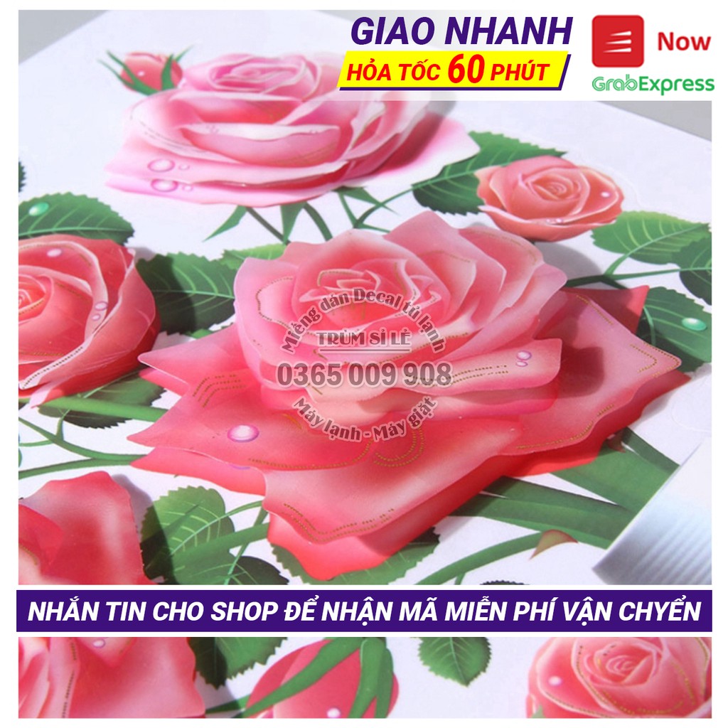 Tranh Decal 3D Hoa Nổi - Tranh Dán Tường Trang Trí Phòng Đẹp Mắt, Có Keo Dán sẵn (Gửi mẫu ngẫu nhiên)