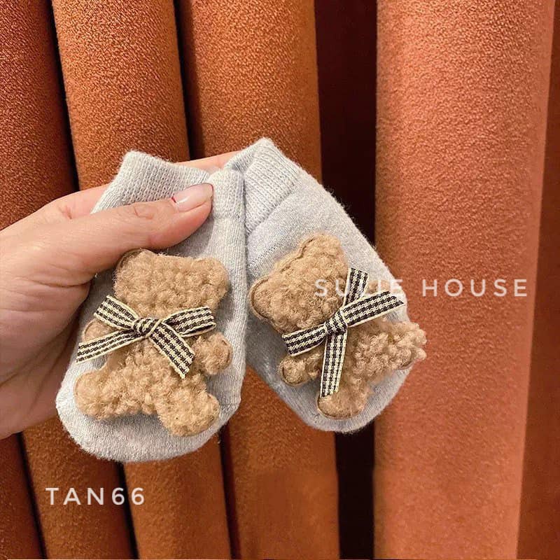 Tất cổ ngắn chống trượt gấu 3D - TAN66