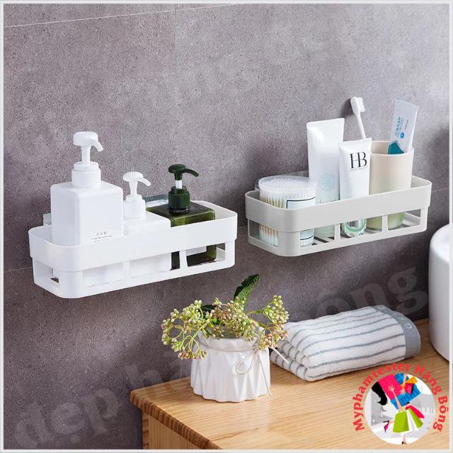 [5⭐] Kệ nhà tắm, kệ bếp chữ nhật Ecoco dán cường lực siêu chắc