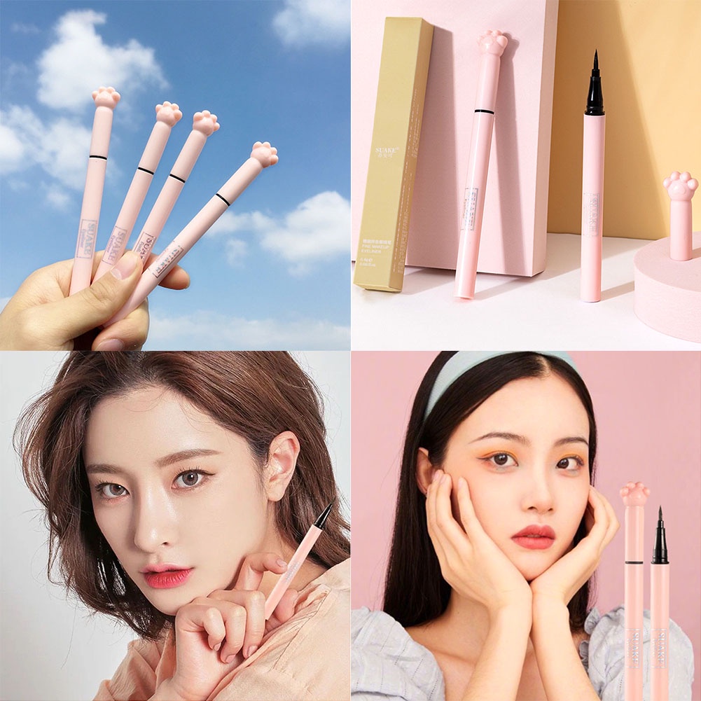 Kẻ Mắt Bút SUAKE Bàn Chân Mèo Hồng Cute Chính Hãng Nội Nhanh Khô Chống Thấm Nước Lâu Trôi Mịn Màng