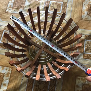Chậu gỗ căm xe quả bí size 30cm