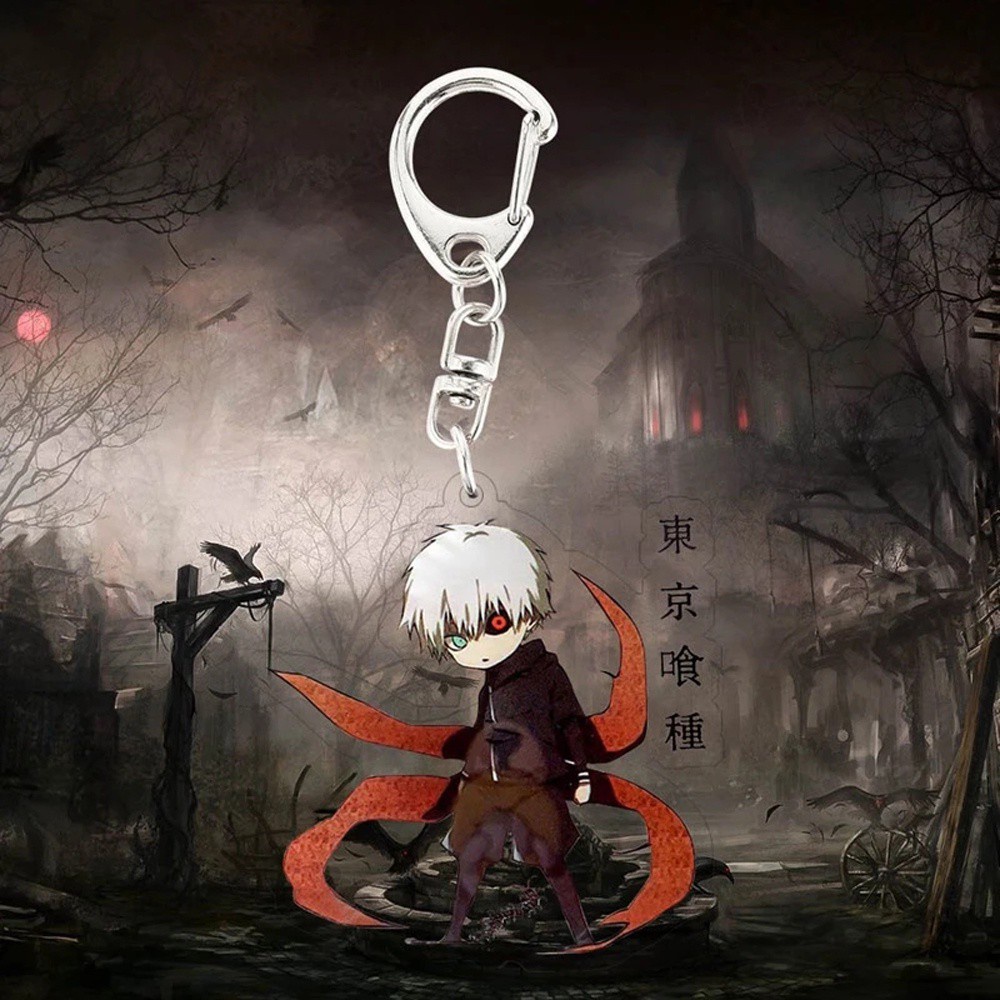 Móc khóa acrylic hai mặt họa tiết hoạt hình Tokyo Ghoul Ken Kaneki thời trang cá tính