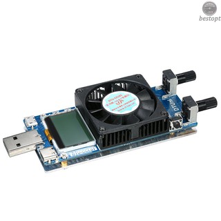 B&O Multi-functional 0.2A~3A 35W LCD USB Electronic Load Tester Module Adjustable Constant Current Resistance Power Battery Tester with Cooling Fan