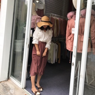Chân váy xếp li dài