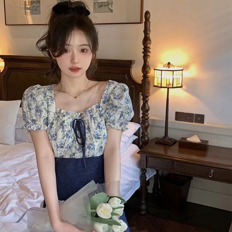 Đầm Nữ Dáng Ôm Họa Tiết Hoa Phong Cách Hàn Quốc Thời Trang Mùa Hè