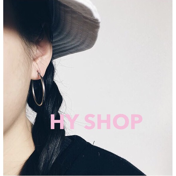 bông tai titan tròn nhiều size cá tính thép y tế siêu bền không dị ứng không gỉ - khuyên unisex BTS(fullsize)