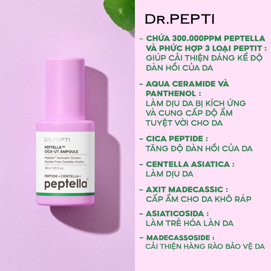 Tinh Chất Phục Hồi Và Săn Chắc Da DR.PEPTI Peptella Cica-Ut Ampoule 30ml