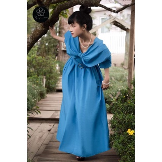 Đầm gin dáng suông có dây eo nguyen atelier
