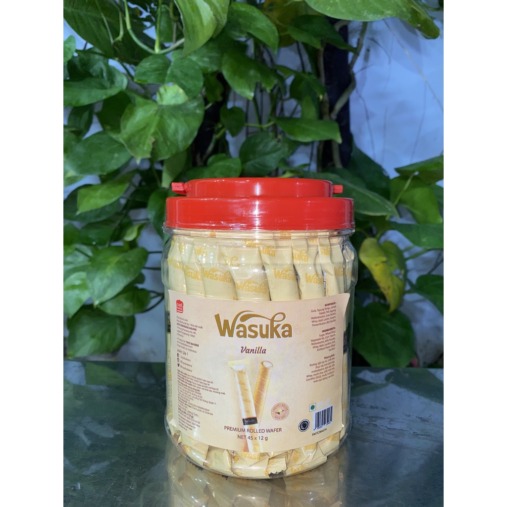 Bánh Quế Wasuka Premium Rolled Wafer Vị Vani (Hủ 45 cây x 12g) | BigBuy360 - bigbuy360.vn