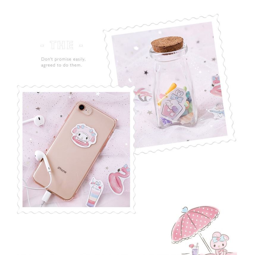 Bộ 46 Sticker Hàn Quốc hình Thỏ Xinh dán trang trí E23