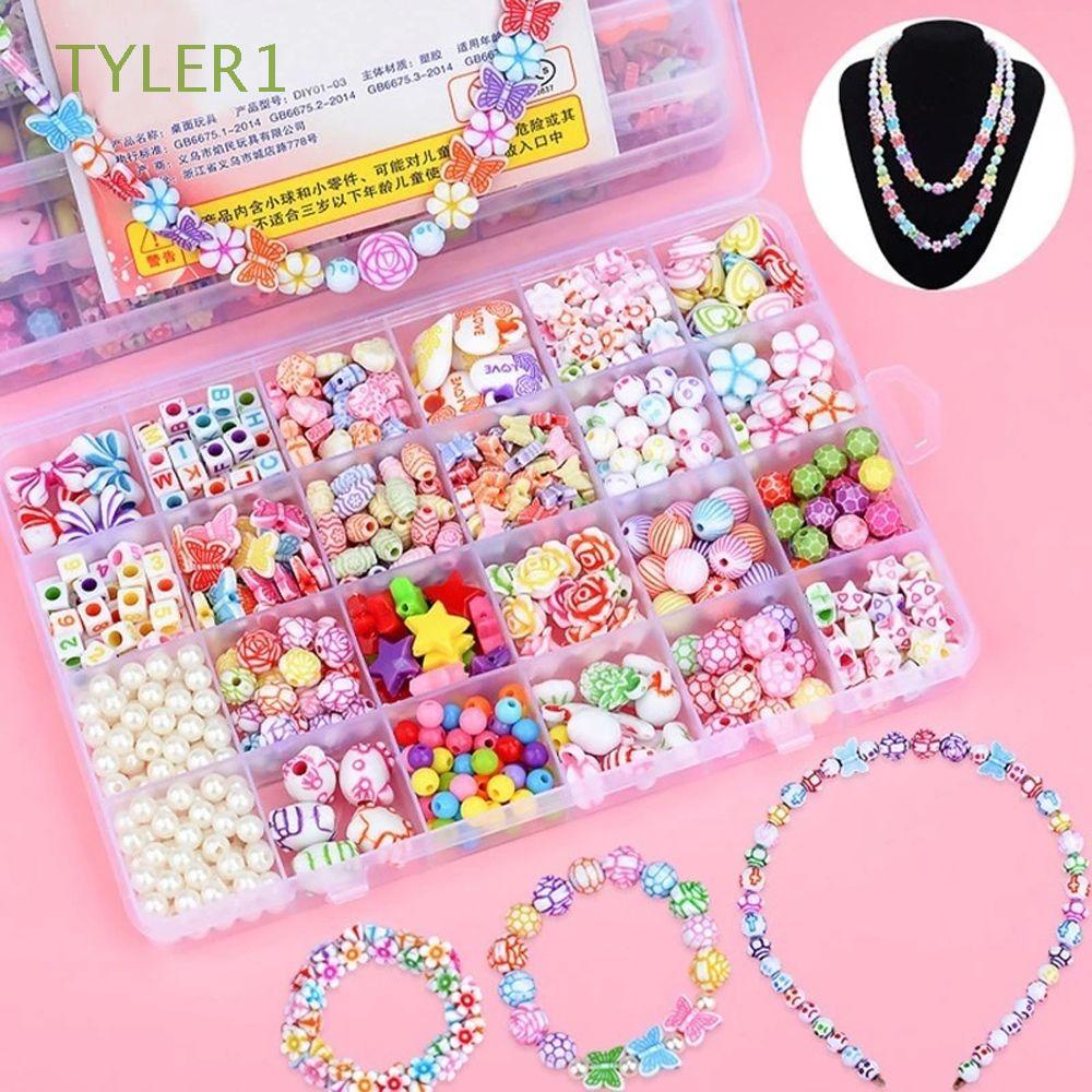 Set phụ kiện hạt xỏ lỗ làm vòng tay đồ thủ công cho bé gái DIY tùy chọn số lượng và kiểu dáng