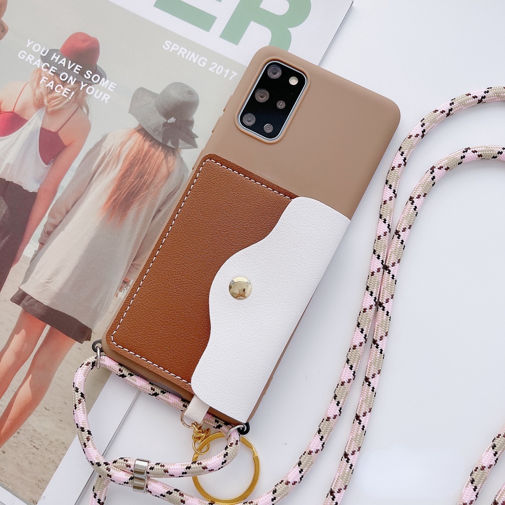 Ốp Điện Thoại Tpu Có Ví Đựng Tiền Và Dây Đeo Cho 7 8 SE 2020 7 8 PLUS X XR XS MAX 11 12 13 PRO MAX 11 12 13