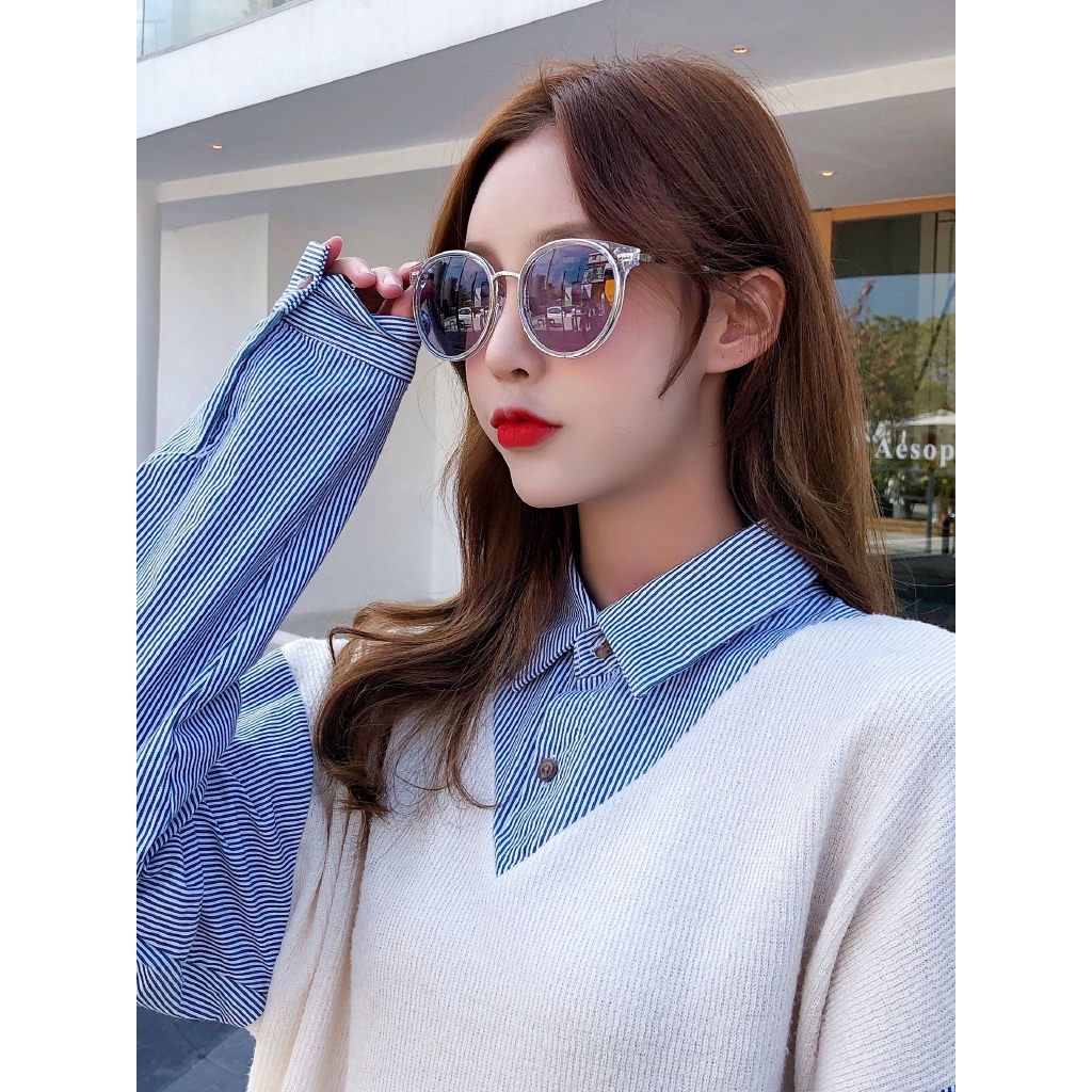 Kính Mát Mắt Mèo Chống Tia Uv Phong Cách Hàn Quốc