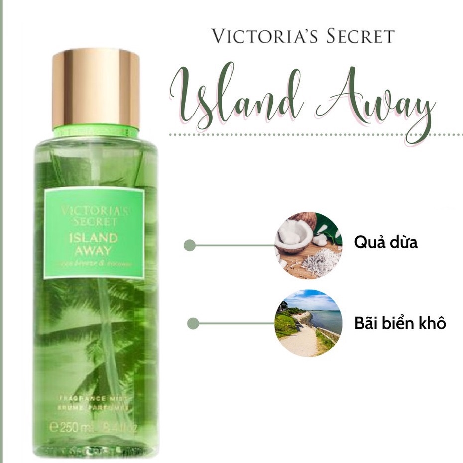 Xịt thơm toàn thân Victoria's Secret Island Away 250ml