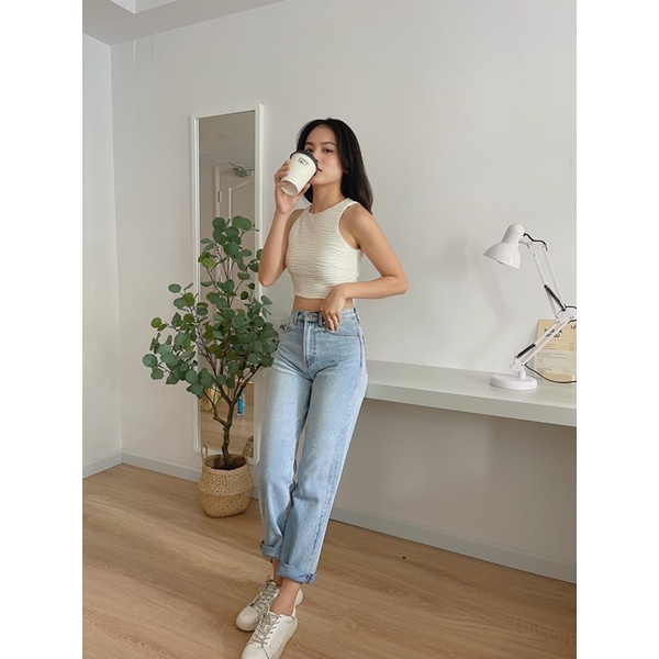 Quần jean ống suông nữ REVERCLOTHINGS Boyfriend Jeans