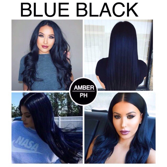 Tự Nhuộm Tóc Màu Xanh Đen Blue Black - Thuốc nhuộm tóc xanh đen Nhật bản bibop Collagen